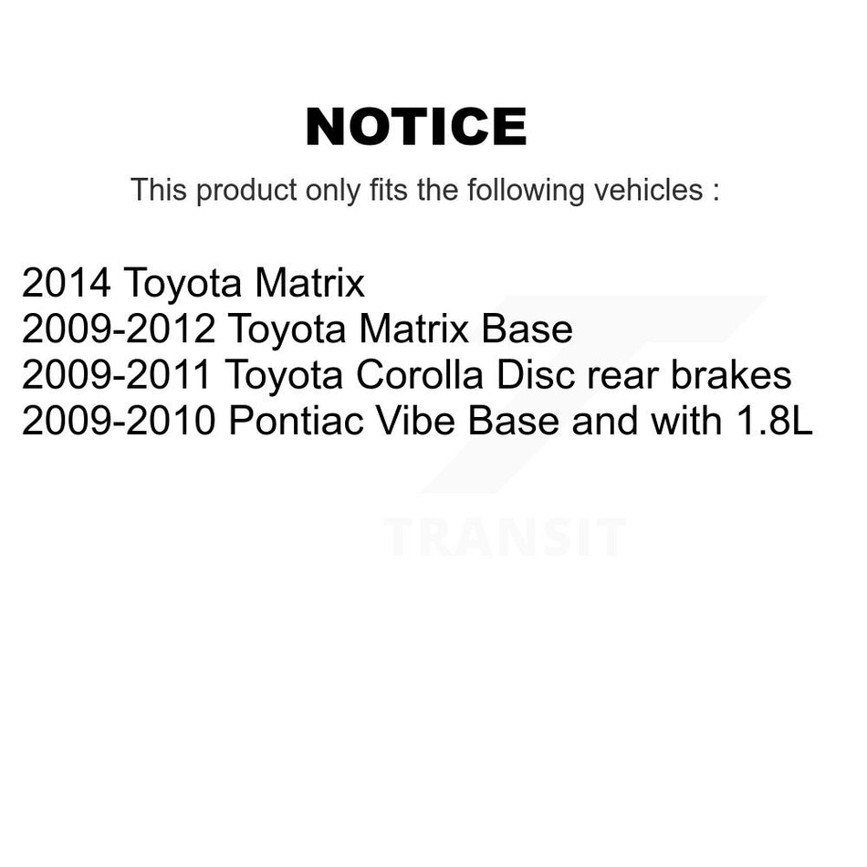 Front Rear Ceramic Disc Brake Pads And Parking Shoes Kit For Toyota Matrix KNN-100492