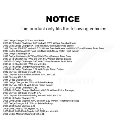 Front Rear Ceramic Disc Brake Pads And Parking Shoes Kit For Dodge Chrysler KNN-100696