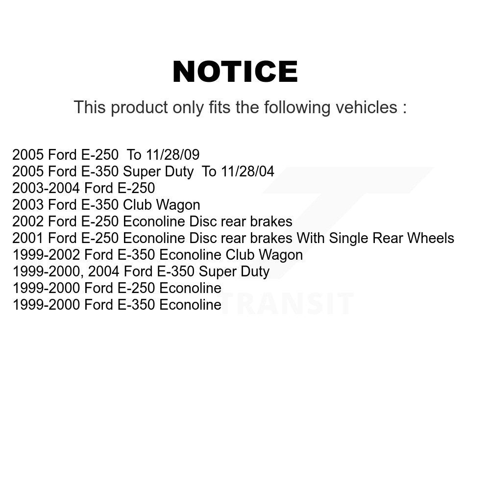 Front Rear Semi-Metallic Disc Brake Pads And Parking Shoes Kit For Ford E-350 KNN-100863