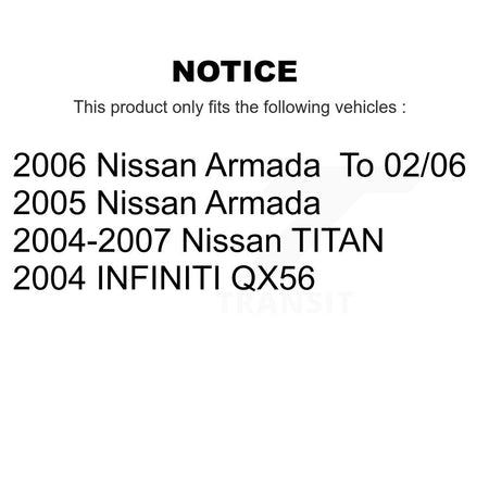 Front Rear Ceramic Disc Brake Pads And Parking Shoes Kit For Nissan TITAN QX56 KNN-100895