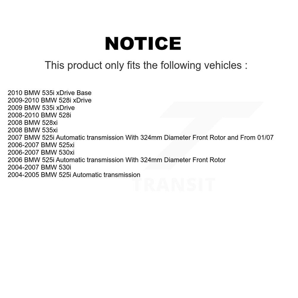 Front Rear Semi-Metallic Disc Brake Pads And Parking Shoes Kit For BMW 530i KNN-100935