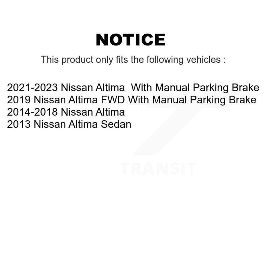 Front Rear Ceramic Disc Brake Pads And Parking Shoes Kit For Nissan Altima KNN-101075