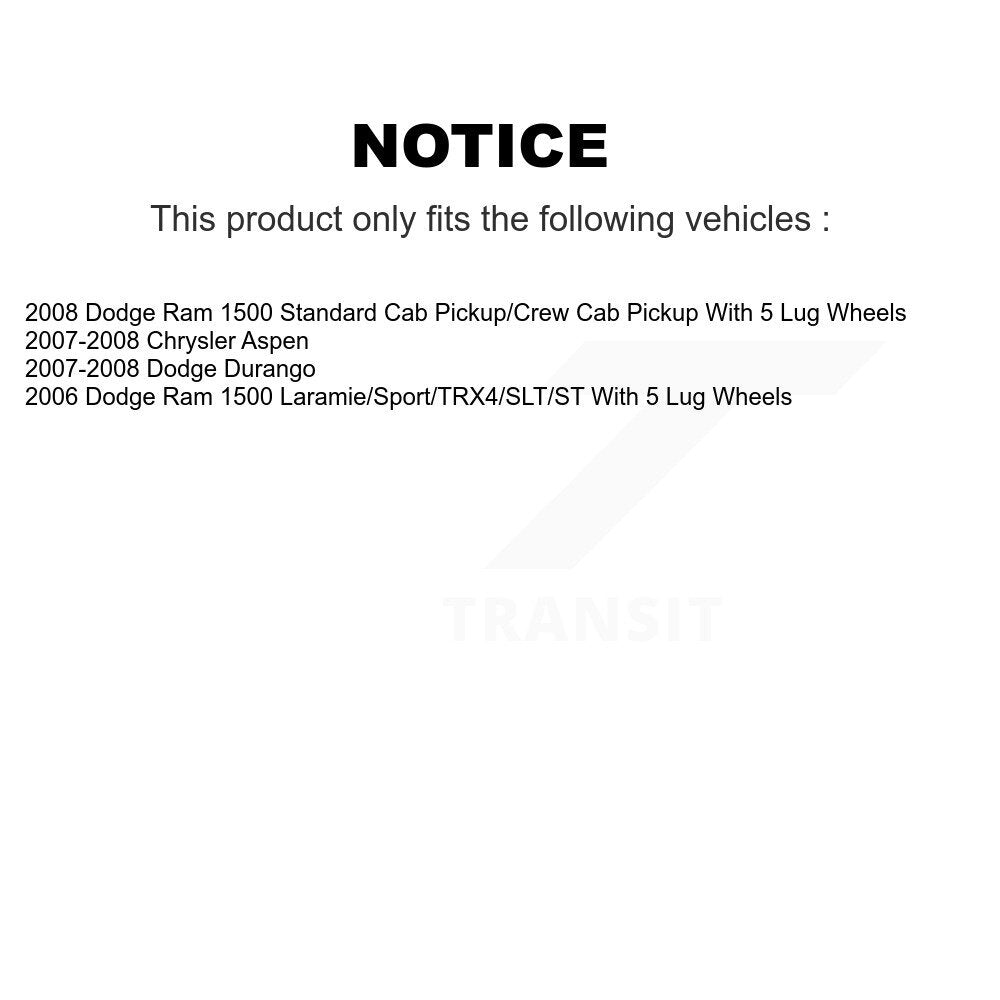 Front Rear Semi-Metallic Disc Brake Pads And Parking Shoes Kit For Dodge Ram KNN-101276