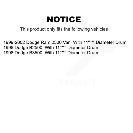 Front Semi-Metallic Disc Brake Pads And Rear Drum Shoes Kit For Dodge B3500 Ram 2500 Van KNN-101355