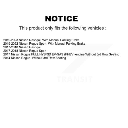 Front Rear Ceramic Disc Brake Pads And Parking Shoes Kit For Nissan Rogue KNN-101499