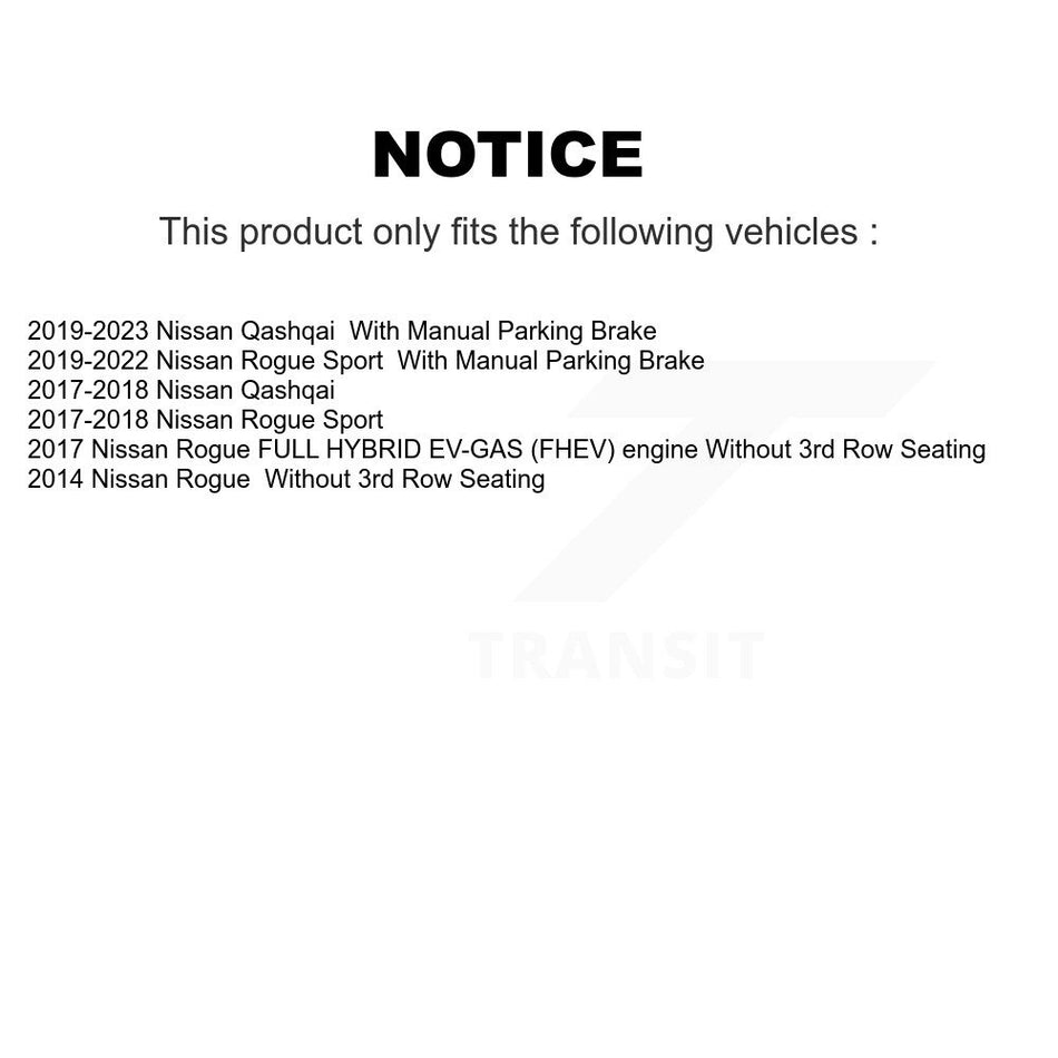 Front Rear Ceramic Disc Brake Pads And Parking Shoes Kit For Nissan Rogue KNN-101499