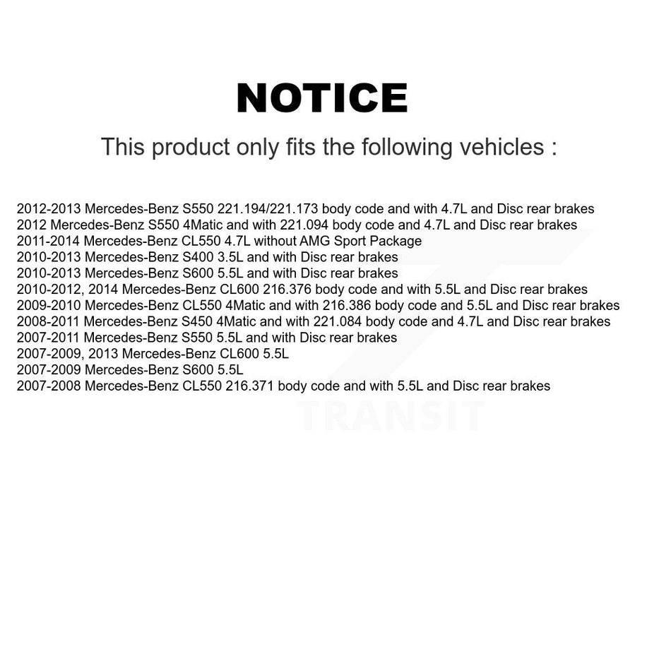 Front Rear Ceramic Brake Pads Wear Sensor Kit For Mercedes-Benz S550 S450 CL550 S400 S600 KNW-100063