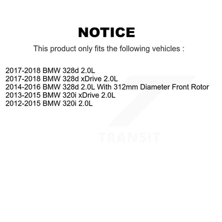 Front Rear Ceramic Disc Brake Pads And Wear Sensors Kit For BMW 320i xDrive 328d 2.0L KNW-100261