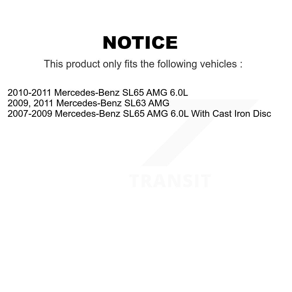 Front Rear Ceramic Disc Brake Pads And Wear Sensors Kit For Mercedes-Benz SL63 AMG SL65 KNW-100279