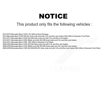 Front Rear Ceramic Disc Brake Pads And Wear Sensors Kit For Mercedes-Benz C300 C250 C230 KNW-100315
