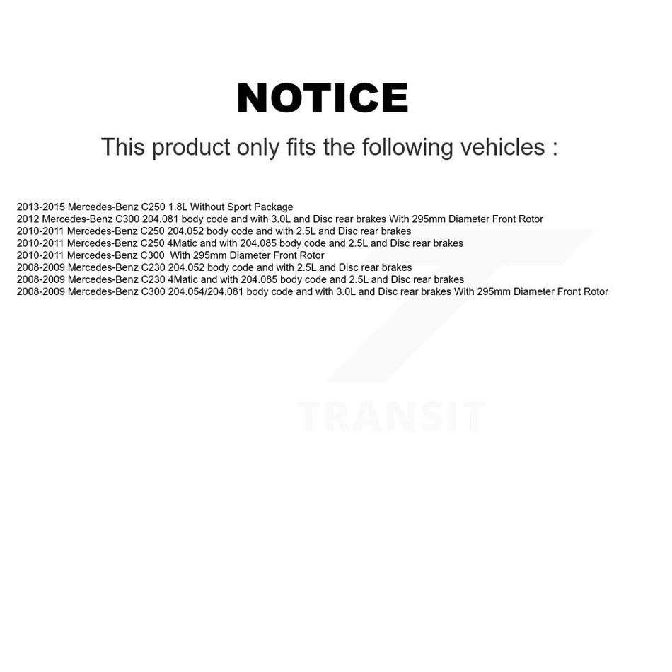 Front Rear Ceramic Disc Brake Pads And Wear Sensors Kit For Mercedes-Benz C300 C250 C230 KNW-100315