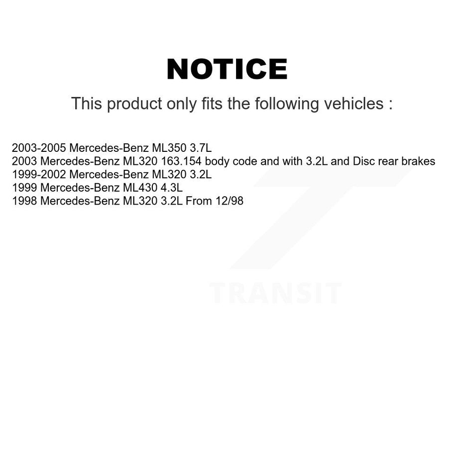 Front Rear Ceramic Brake Pads & Wear Sensor Kit (5Pc) For Mercedes-Benz ML320 ML350 ML430 KNW-100394