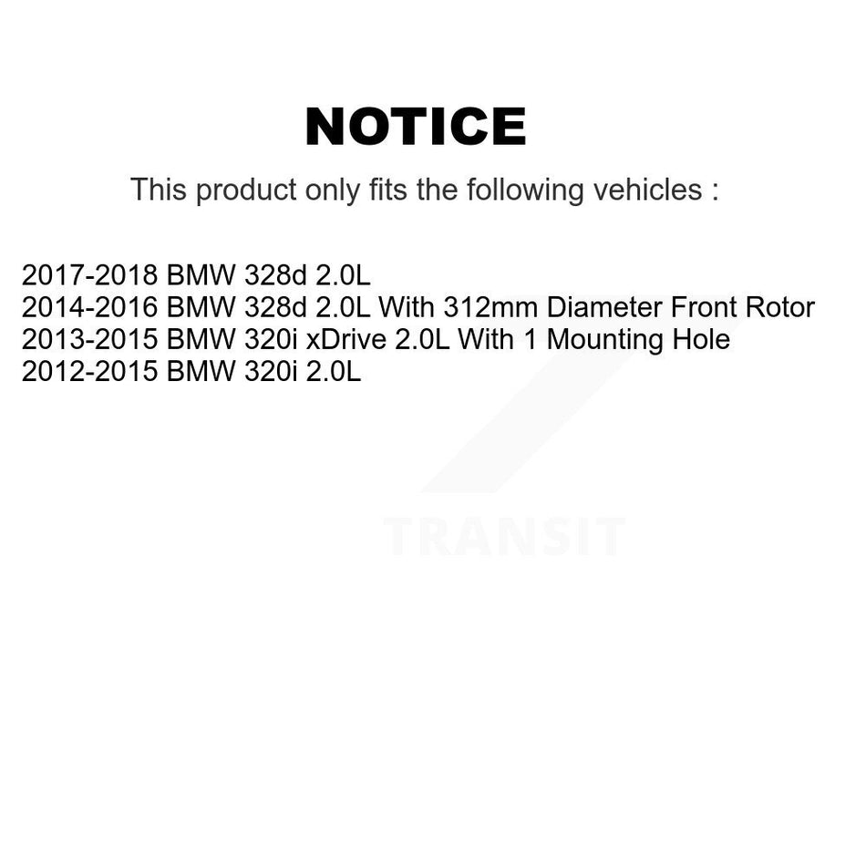 Front Rear Ceramic Disc Brake Pad And Wear Sensor Kit (5Pc) For BMW 320i xDrive 328d 2.0L KNW-100427