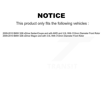 Front Rear Ceramic Disc Brake Pads And Wear Sensors Kit (5Pc) For BMW 328i xDrive KNW-100457