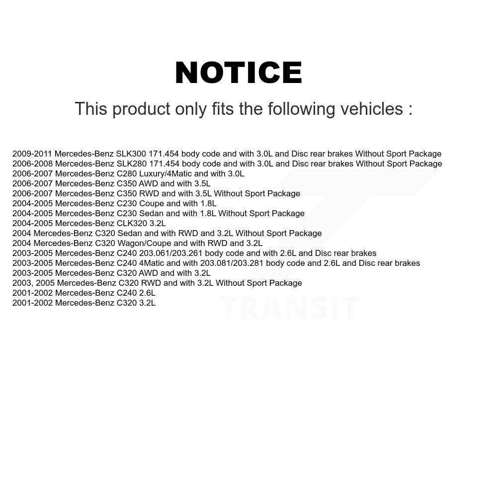 Front Ceramic Brake Pad Wear Sensor Kit For Mercedes-Benz C240 C230 C280 C320 SLK280 C350 KNW-100534