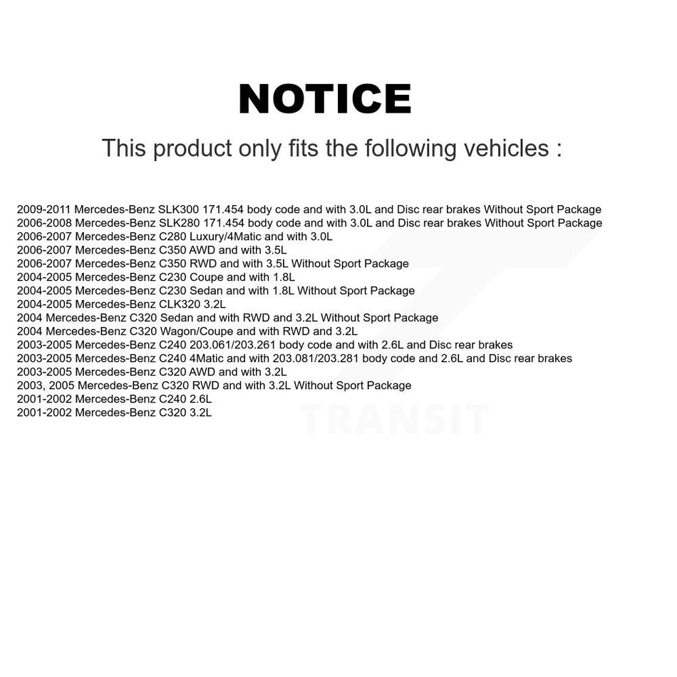 Front Ceramic Brake Pad Wear Sensor Kit For Mercedes-Benz C240 C230 C280 C320 SLK280 C350 KNW-100534