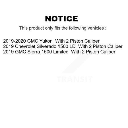 Front Ceramic Brake Pads Wear Sensor Kit For GMC Chevrolet Silverado 1500 LD Sierra Yukon KNW-100573