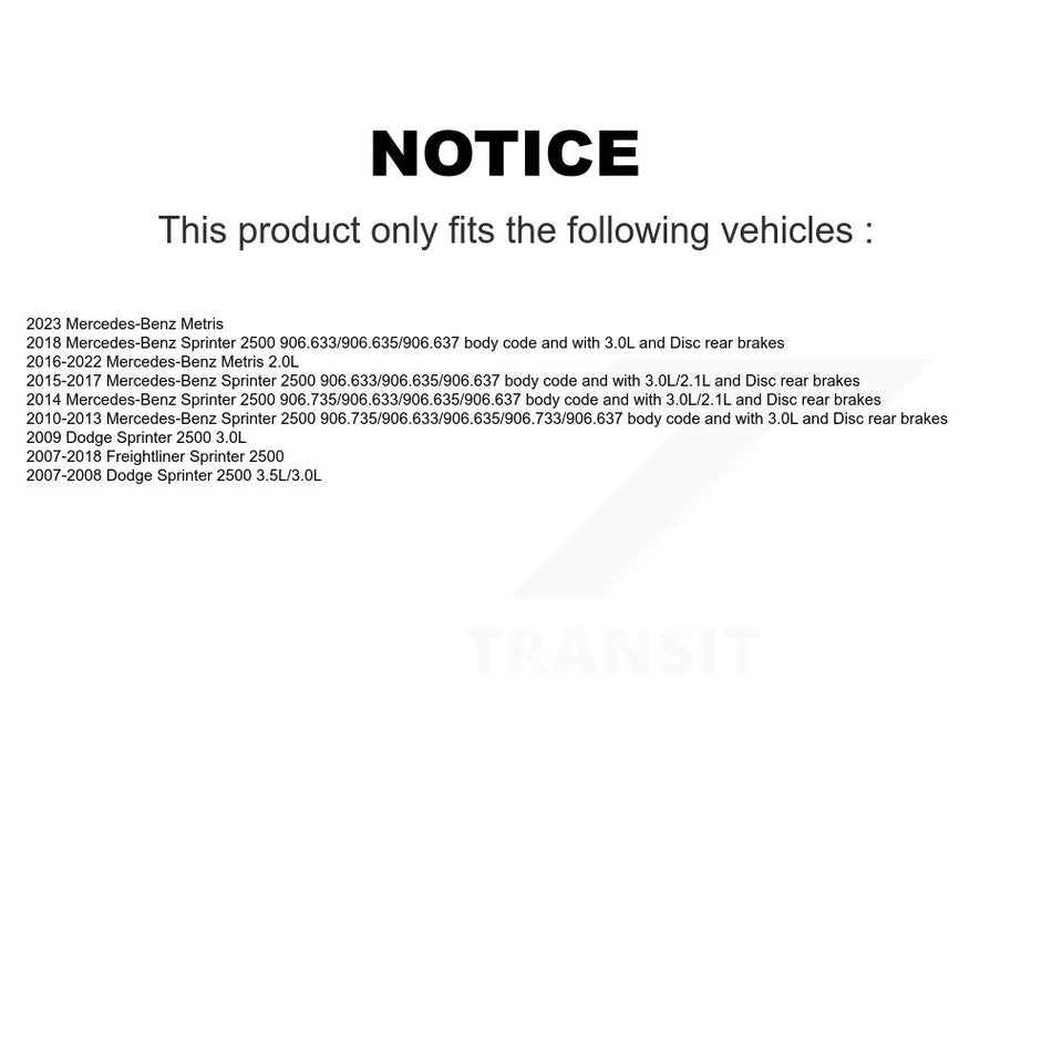 Front Ceramic Disc Brake Pad Extra Wear Sensor Kit For Mercedes-Benz Sprinter 2500 Metris KNW-100581