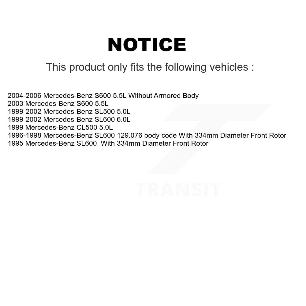 Front Ceramic Disc Brake Pad And Wear Sensor Kit For Mercedes-Benz SL500 SL600 S600 CL500 KNW-100601