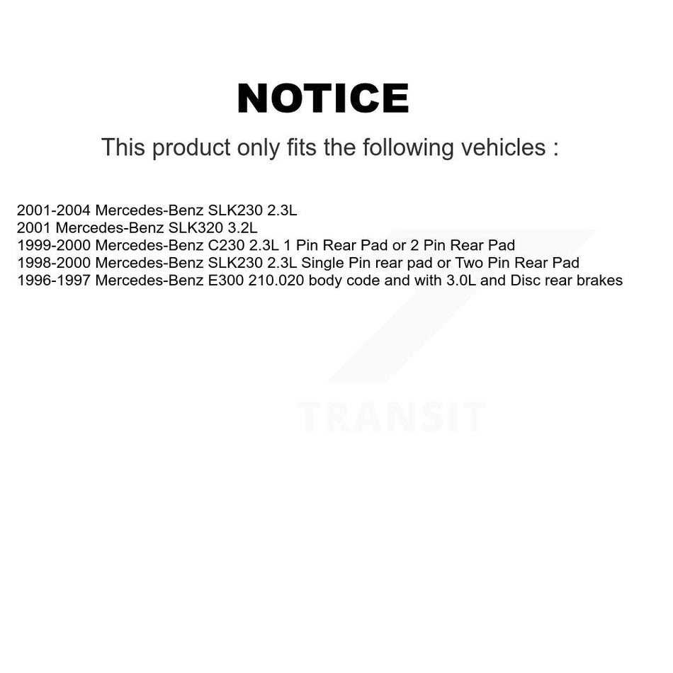 Front Ceramic Disc Brake Pads & Wear Sensor Kit For Mercedes-Benz SLK230 C230 SLK320 E300 KNW-100757