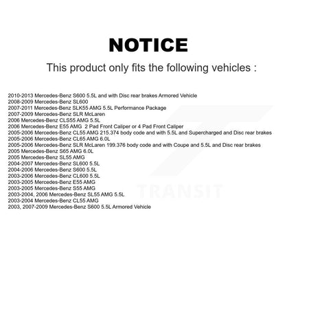 Rear Ceramic Brake Pad & Wear Sensor Kit For Mercedes-Benz SL55 AMG SLK55 E55 CLS55 SL600 KNW-100911