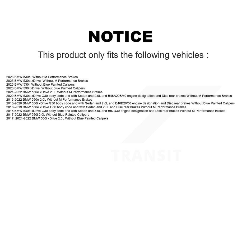 Rear Ceramic Disc Brake Pads And Wear Sensors Kit For BMW 530i xDrive 530e 540d KNW-100962