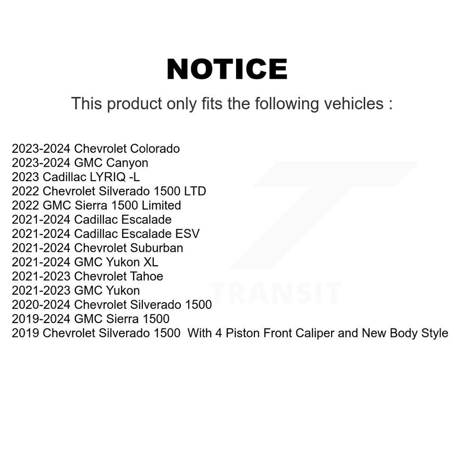 Rear Ceramic Brake Pad Wear Sensor Kit For GMC Chevrolet Silverado 1500 Sierra Limited XL KNW-101014
