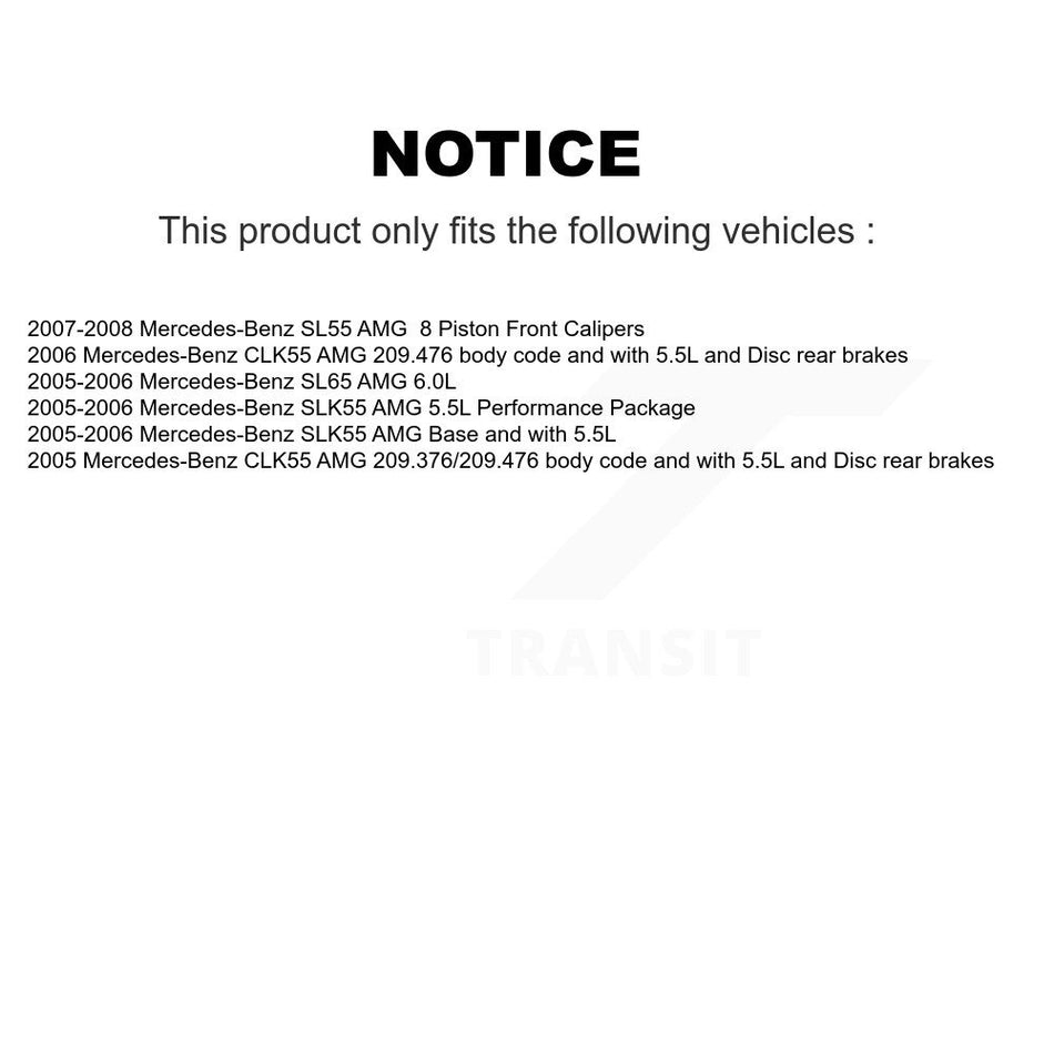 Rear Ceramic Disc Brake Pad & Wear Sensor Kit For Mercedes-Benz SLK55 AMG SL55 SL65 CLK55 KNW-101106