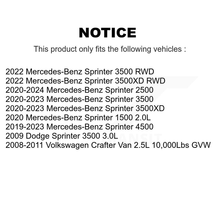 Front Ceramic Brake Pads Wear Sensor Kit For Mercedes-Benz Sprinter 2500 3500 4500 3500XD KNW-101346