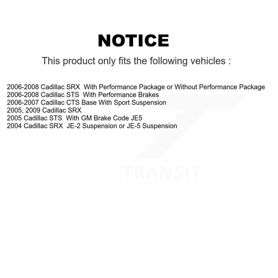 Front Rear Semi-Metallic Brake Pads Kit For Cadillac SRX CTS STS KPF-100015