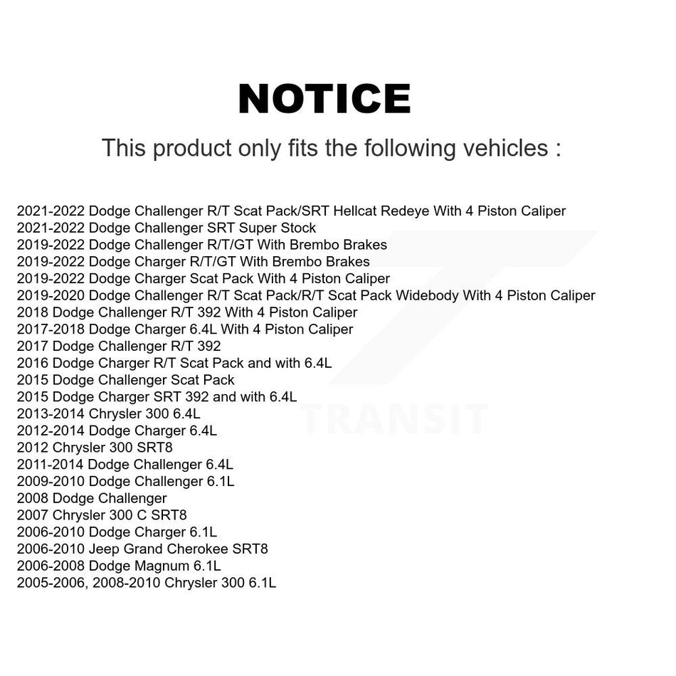 Front Rear Semi-Metallic Brake Pads Kit For Dodge Charger Chrysler 300 Challenger Jeep Grand Cherokee Magnum KPF-100060