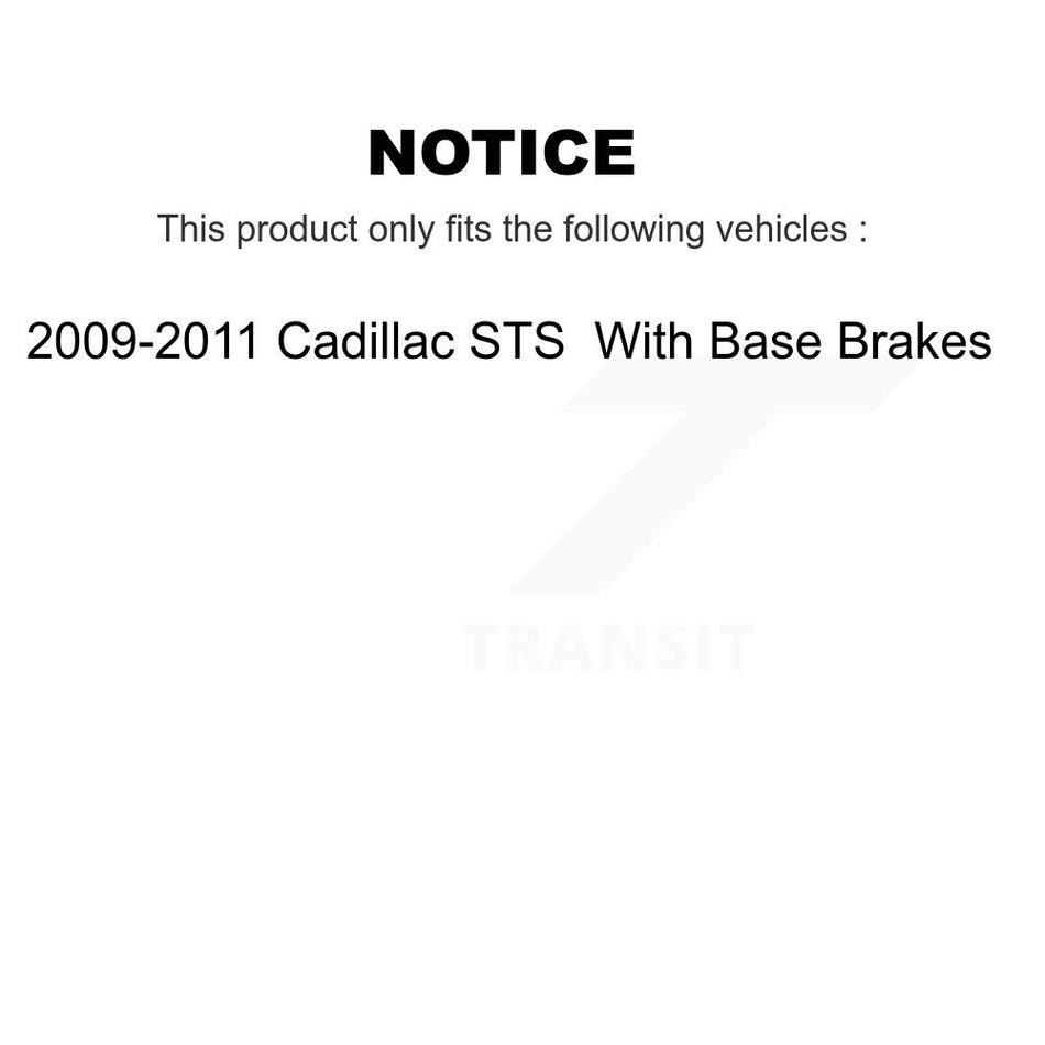 Front Rear Semi-Metallic Brake Pads Kit For 2009-2011 Cadillac STS With Base Brakes KPF-100129