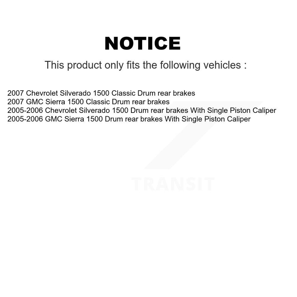 Front Rear Semi-Metallic Brake Pads Kit For Chevrolet Silverado 1500 GMC Sierra Classic Drum rear brakes KPF-100139