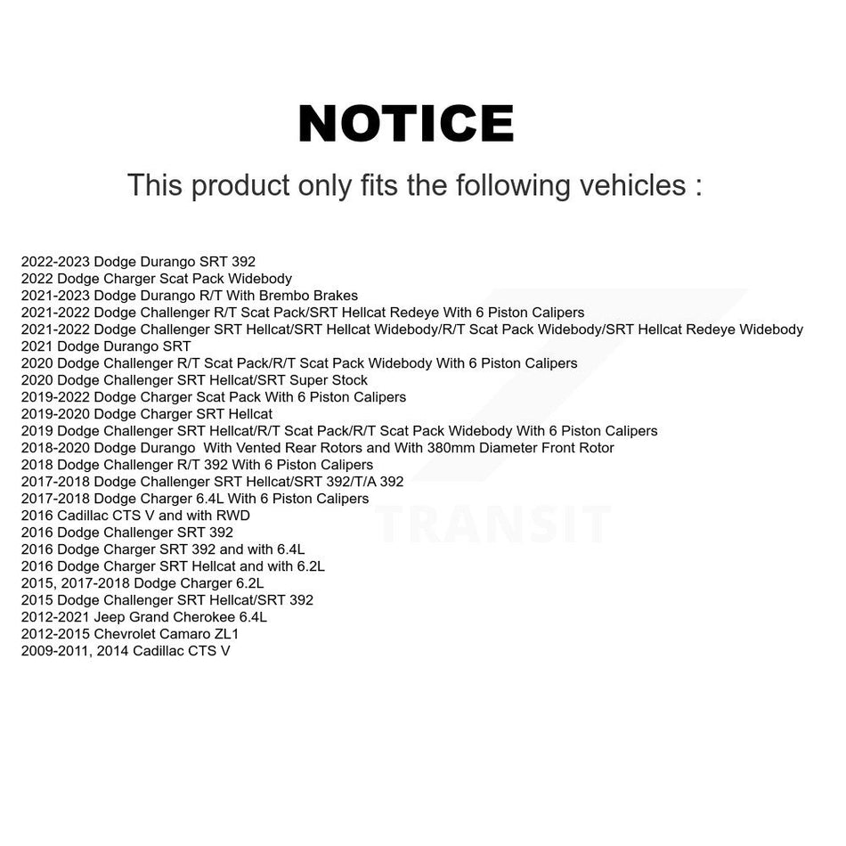 Front Rear Semi-Metallic Brake Pads Kit For Jeep Grand Cherokee Dodge Charger Chevrolet Camaro Challenger Cadillac CTS Durango KPF-100161