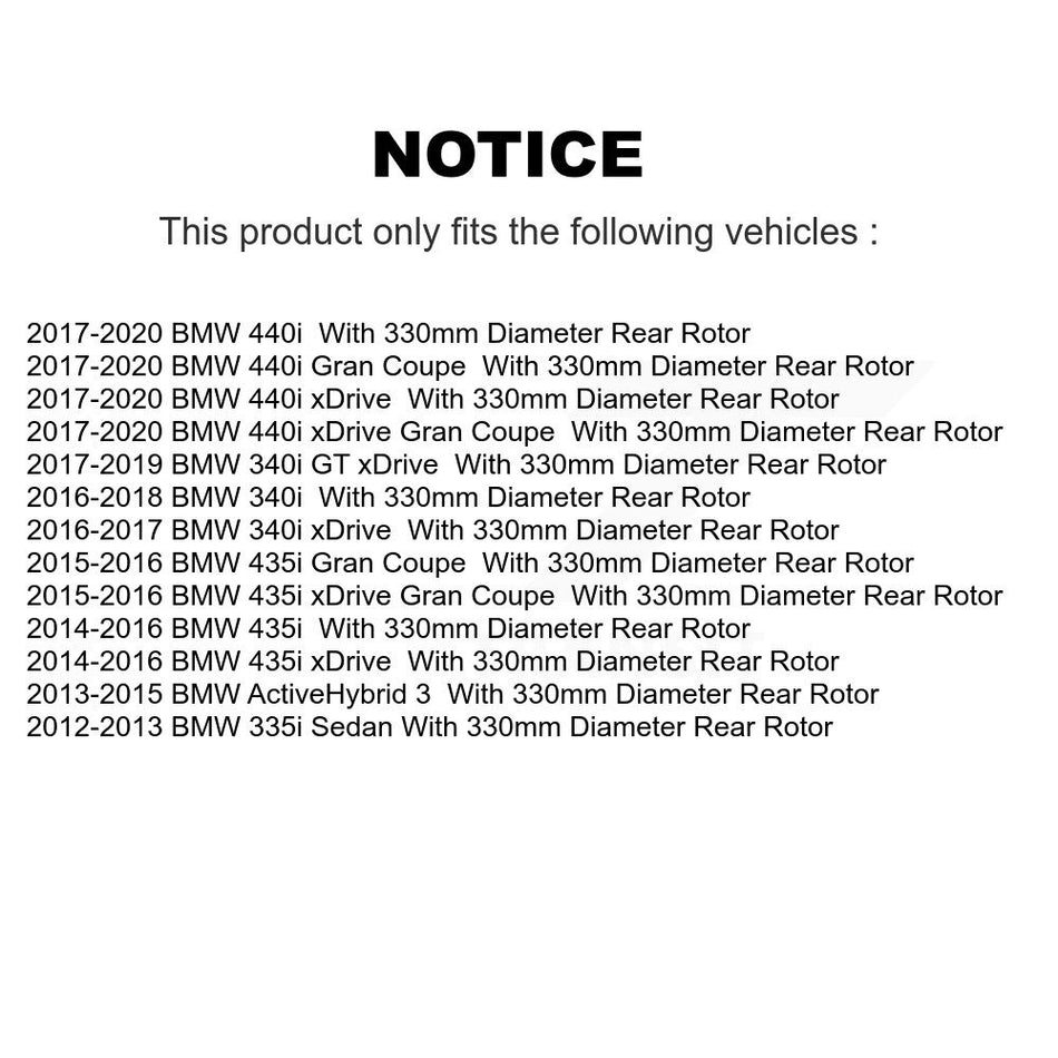 Front Rear Semi-Metallic Brake Pads Kit For BMW 335i 340i 440i xDrive Gran Coupe 435i ActiveHybrid 3 GT KPF-100234