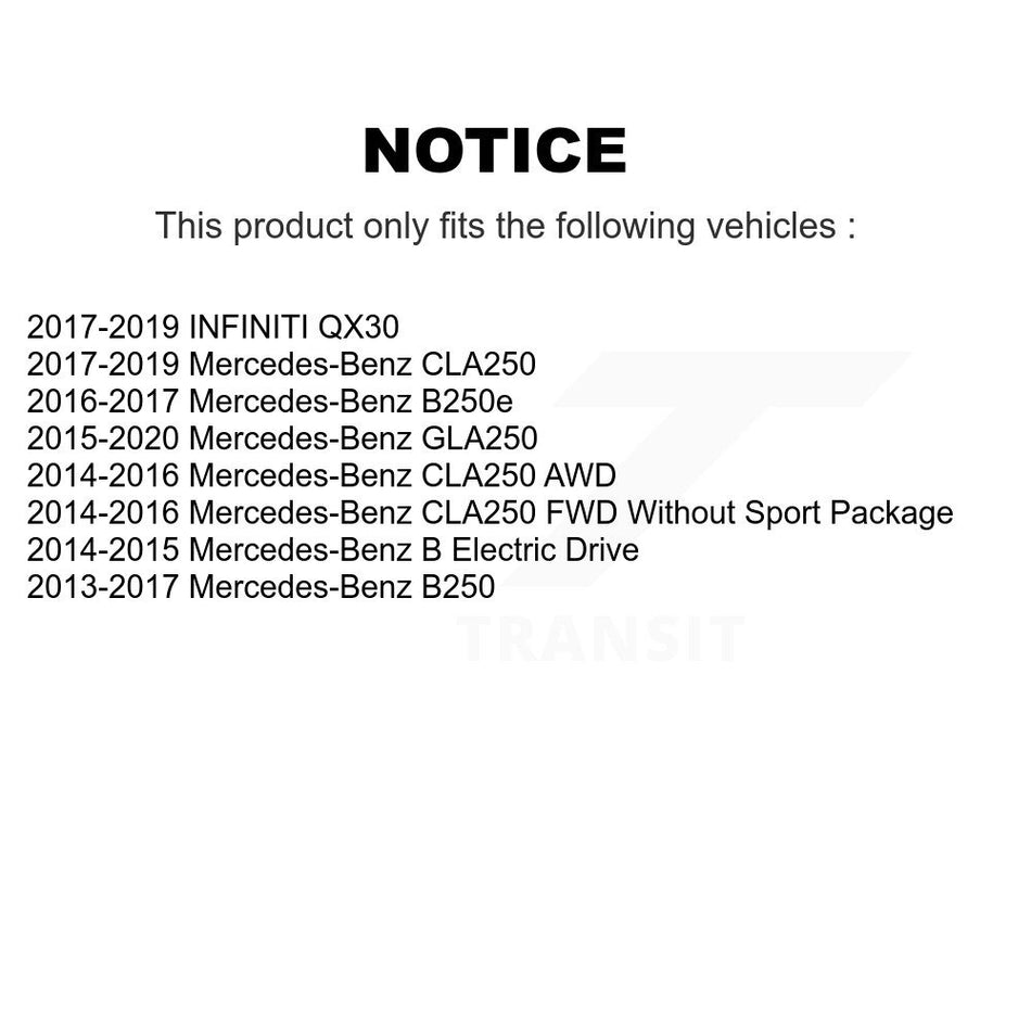 Front Rear Semi-Metallic Brake Pads Kit For Mercedes-Benz GLA250 CLA250 INFINITI QX30 B Electric Drive B250e B250 KPF-100257