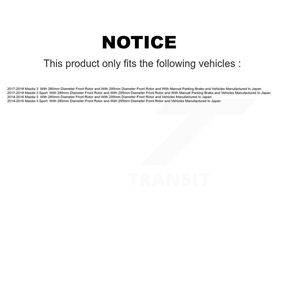Front Rear Semi-Metallic Brake Pads Kit For Mazda 3 Sport KPF-100268
