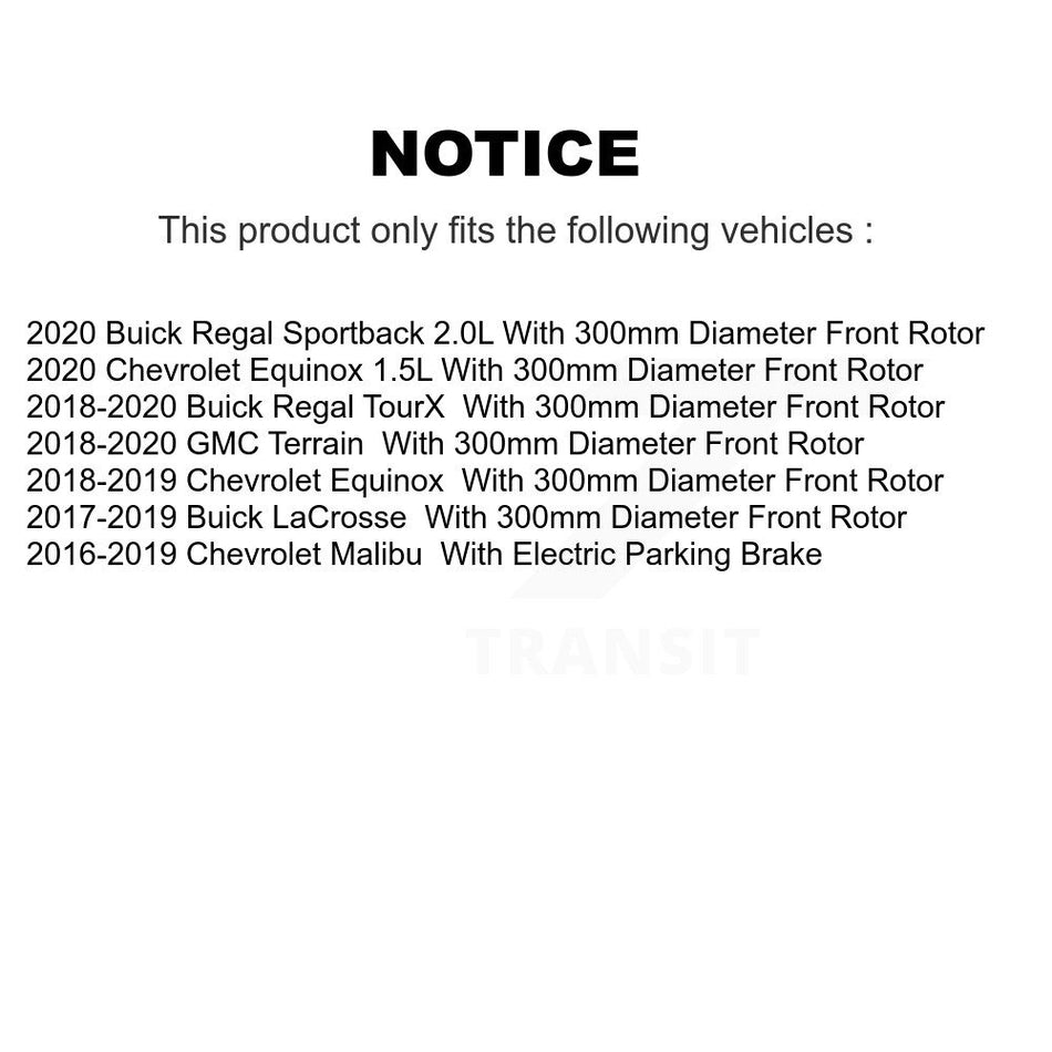 Front Rear Semi-Metallic Brake Pads Kit For Chevrolet Equinox Malibu GMC Terrain Buick LaCrosse Regal TourX Sportback KPF-100290