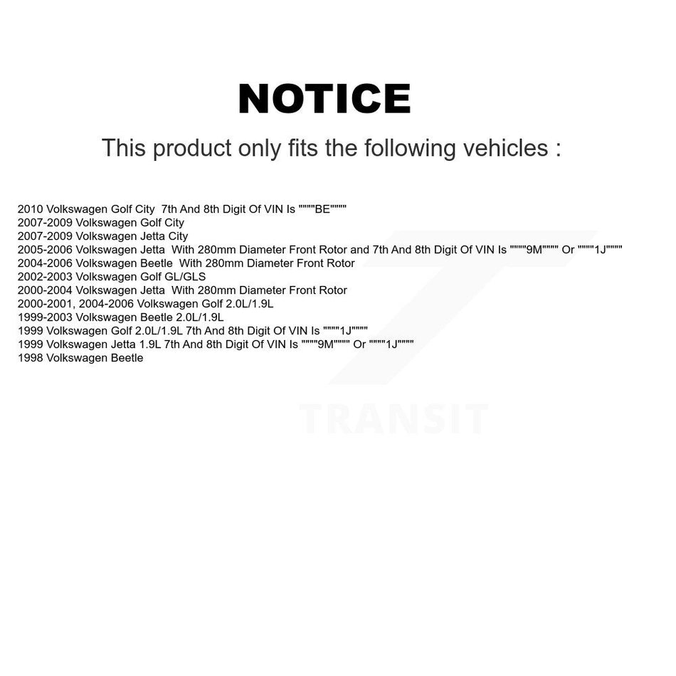 Front Rear Semi-Metallic Brake Pads Kit For Volkswagen Jetta Beetle Golf City KPF-100347