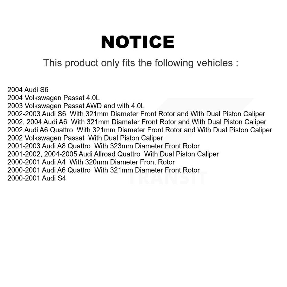 Front Rear Semi-Metallic Brake Pads Kit For Volkswagen Passat Audi A6 Quattro Allroad S4 A4 A8 S6 KPF-100419