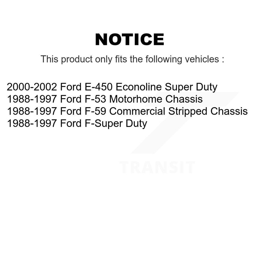 Front Rear Semi-Metallic Brake Pads Kit For Ford E-450 Econoline Super Duty F53 F F-Super F-53 Motorhome Chassis F-59 Commercial Stripped KPF-100571