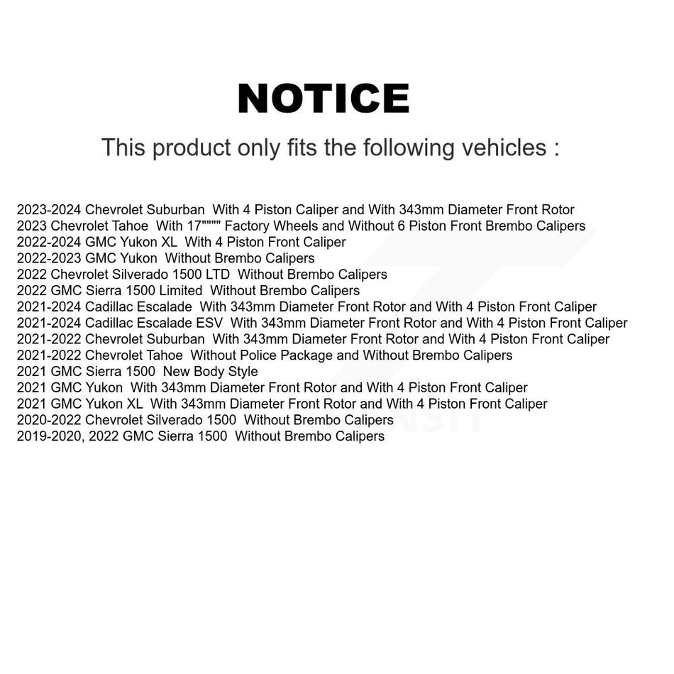 Front Rear Semi-Metallic Brake Pads Kit For GMC Chevrolet Silverado 1500 Sierra Yukon XL KPF-100608