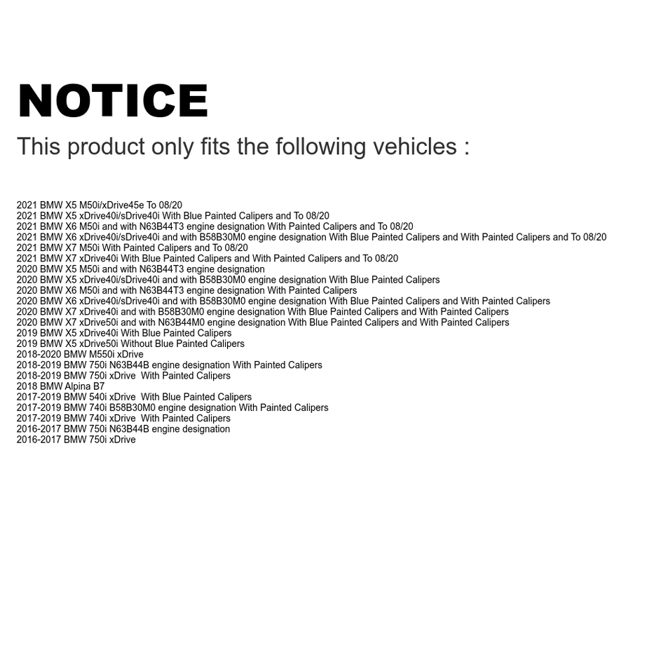 Front Rear Semi-Metallic Brake Pads Kit For BMW X5 X7 540i xDrive X6 750i M550i 740e B7 KPF-100617