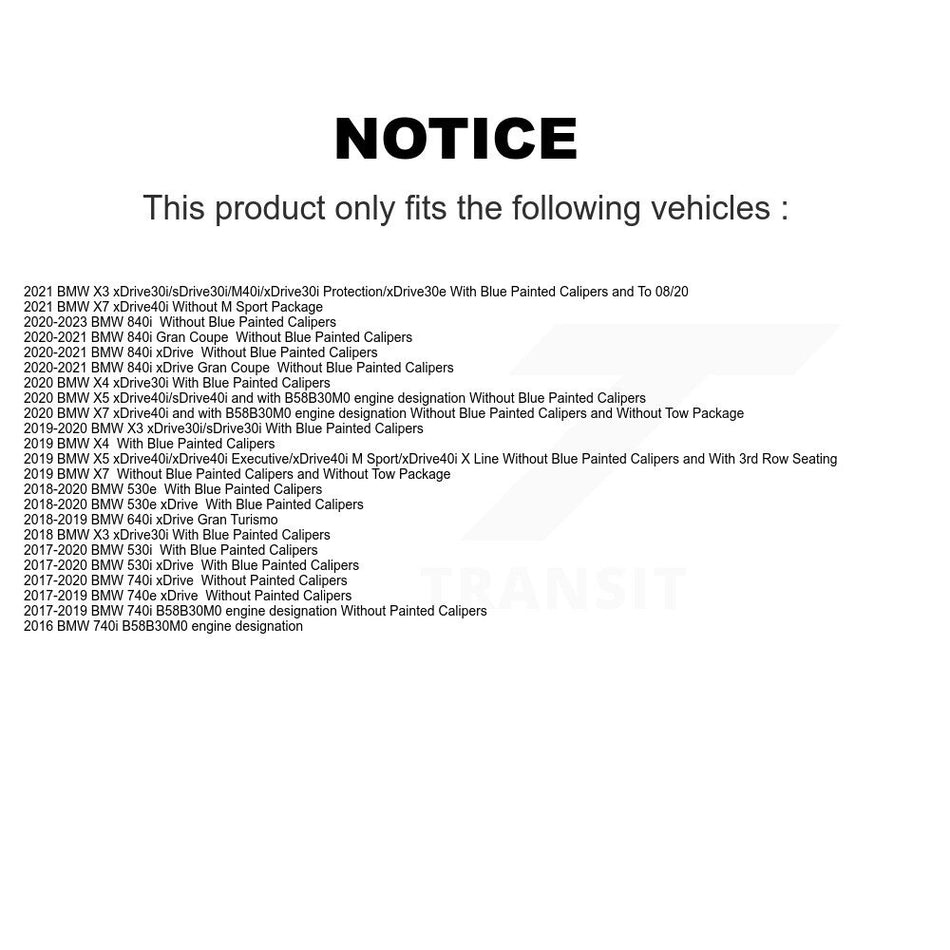 Front Rear Semi-Metallic Brake Pads Kit For BMW X3 X5 X4 530i xDrive X7 540i iX 640i Gran KPF-100646