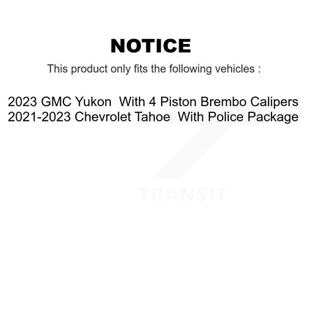 Front Rear Semi-Metallic Brake Pads Kit For Chevrolet Tahoe GMC Yukon KPF-100742