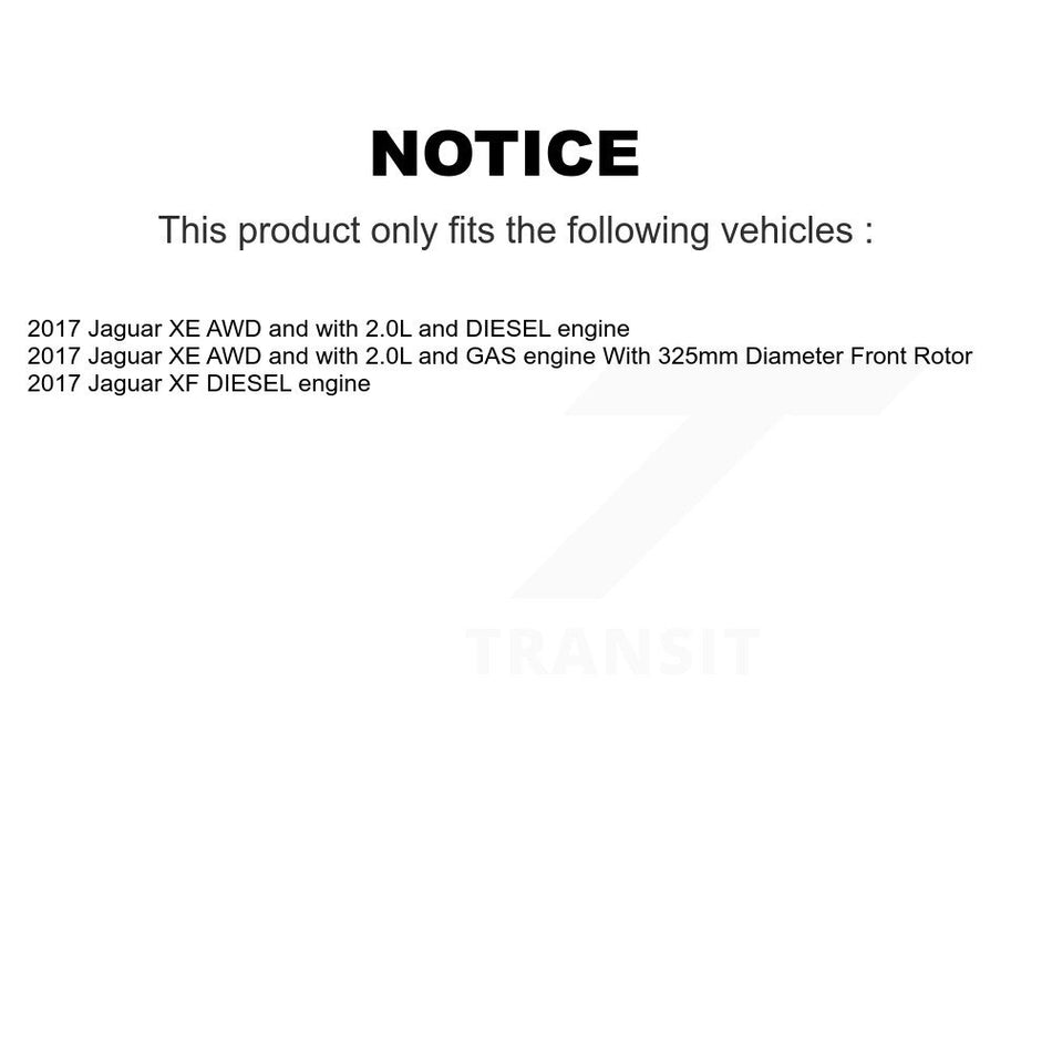 Front Rear Semi-Metallic Disc Brake Pads And Wear Sensors Kit For Jaguar XE XF KPW-100004