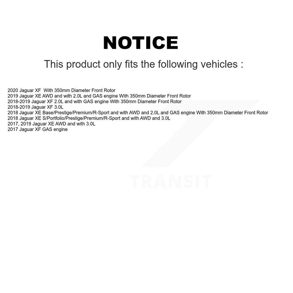 Front Rear Semi-Metallic Disc Brake Pads And Wear Sensors Kit For Jaguar XE XF KPW-100005