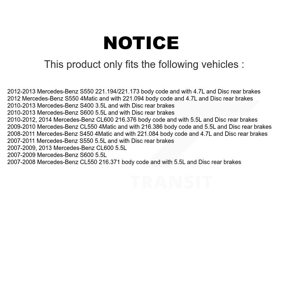Front Rear Semi-Metallic Brake Pad Wear Sensor Kit For Mercedes-Benz S550 S450 CL550 S400 KPW-100079