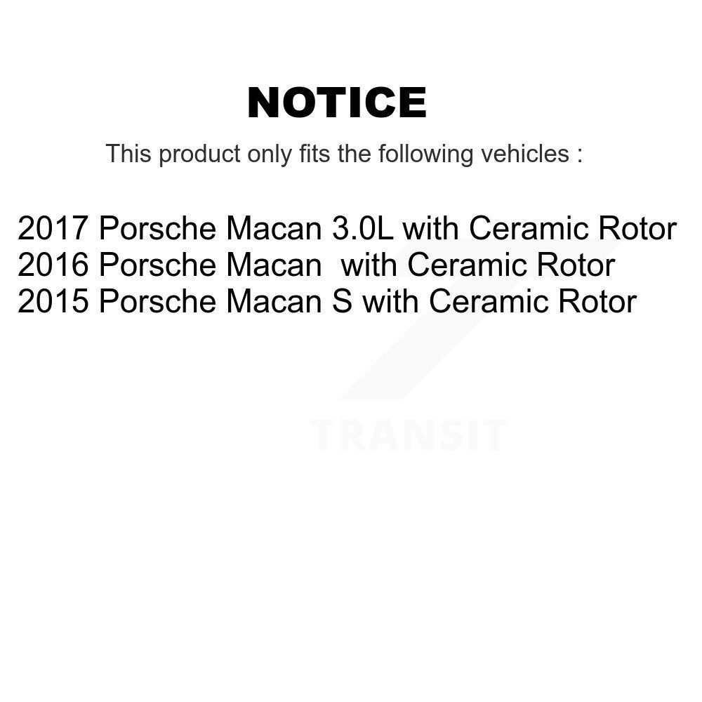 Front Rear Semi-Metallic Brake Pad & Wear Sensor Kit For Porsche Macan with Ceramic Rotor KPW-100155
