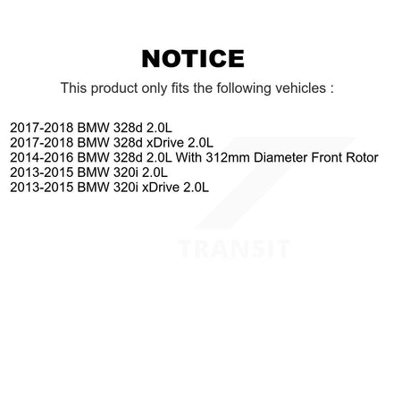 Front Rear Semi-Metallic Disc Brake Pad And Wear Sensor Kit For BMW 320i xDrive 328d 2.0L KPW-100292